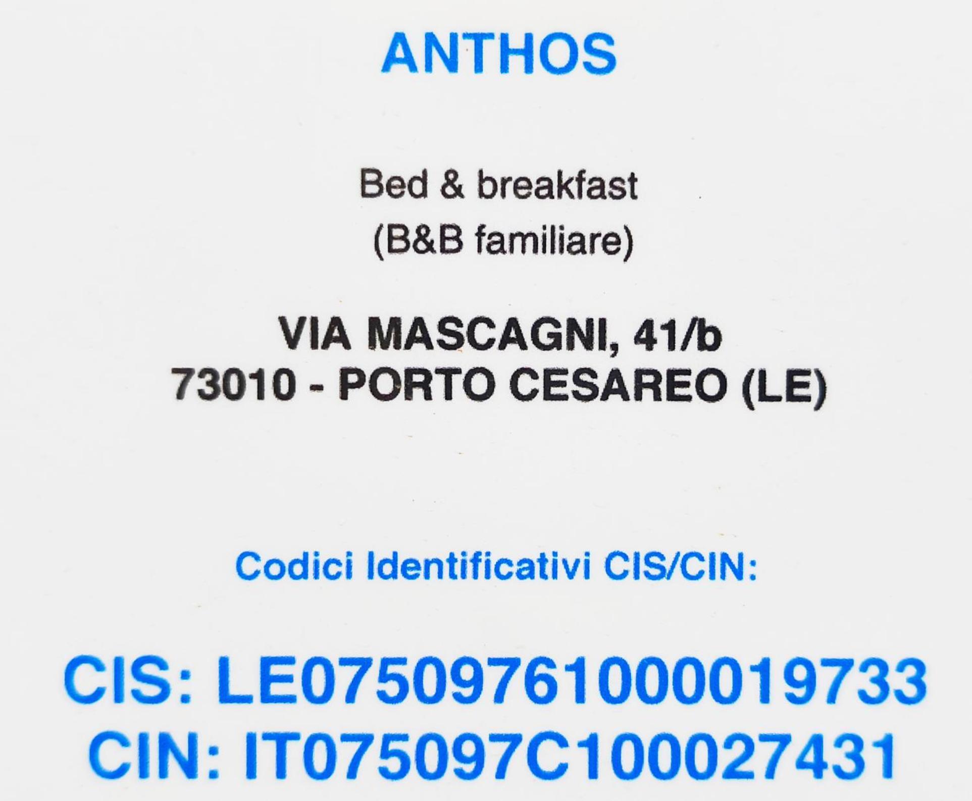 Bed and Breakfast Bed Anthos Порто-Чезарео Экстерьер фото